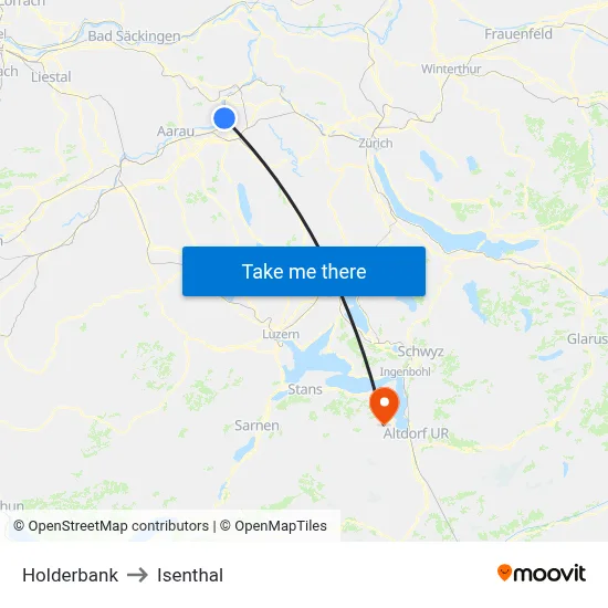 Holderbank to Isenthal map