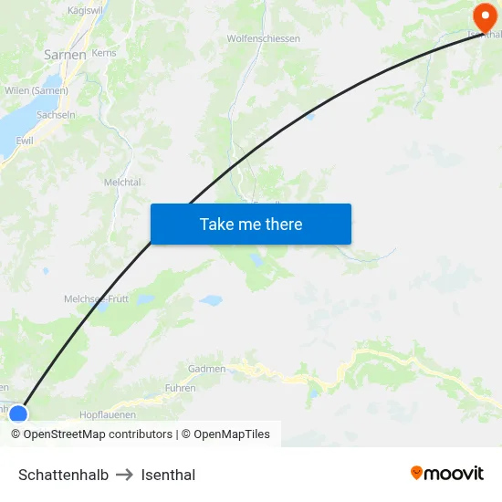 Schattenhalb to Isenthal map