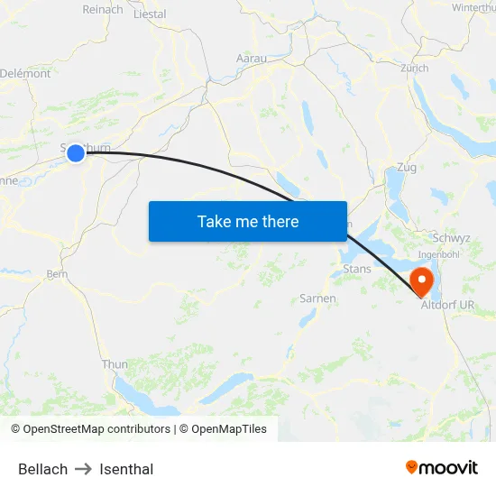 Bellach to Isenthal map