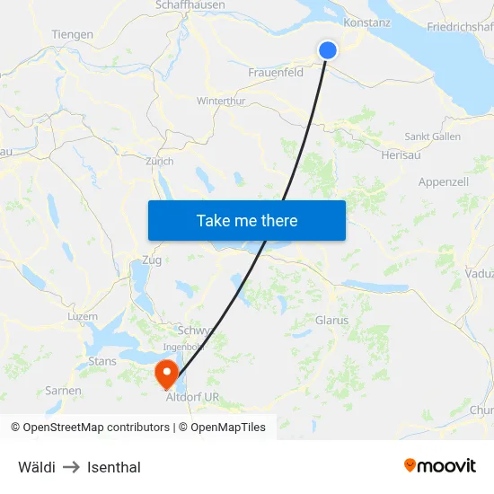 Wäldi to Isenthal map