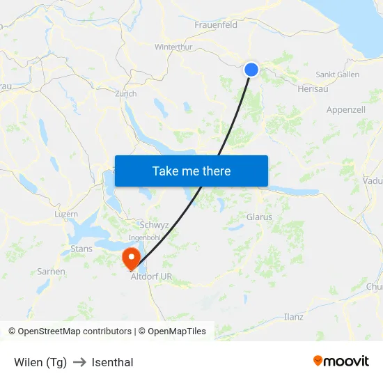 Wilen (Tg) to Isenthal map
