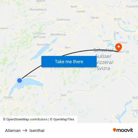 Allaman to Isenthal map