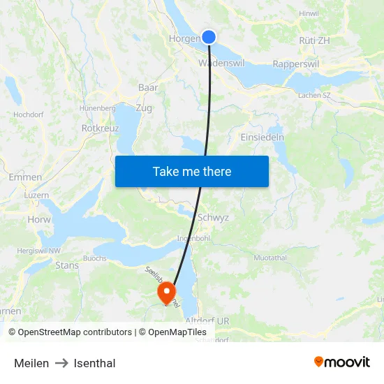 Meilen to Isenthal map