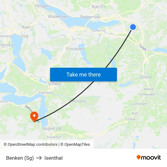 Benken (Sg) to Isenthal map