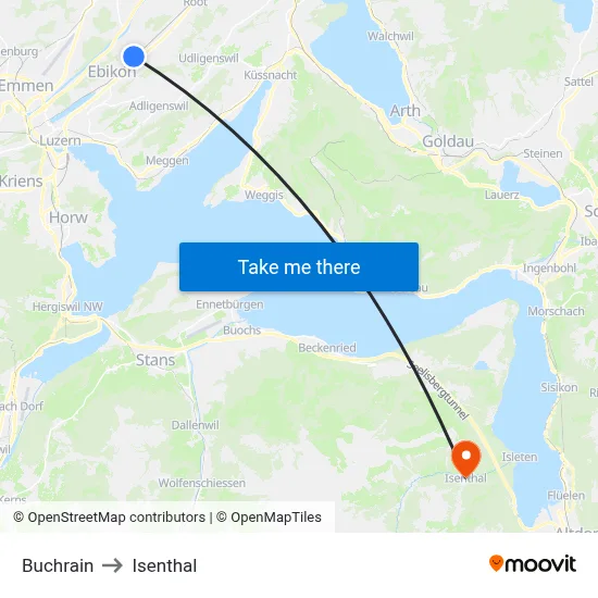 Buchrain to Isenthal map