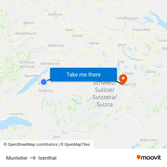 Muntelier to Isenthal map