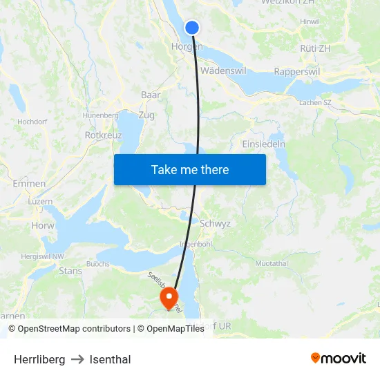 Herrliberg to Isenthal map