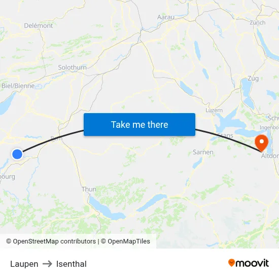 Laupen to Isenthal map