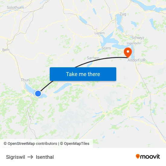 Sigriswil to Isenthal map