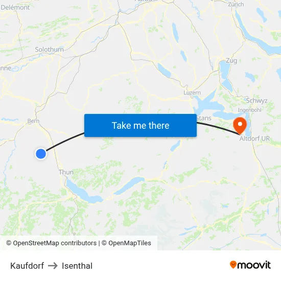 Kaufdorf to Isenthal map