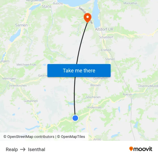 Realp to Isenthal map