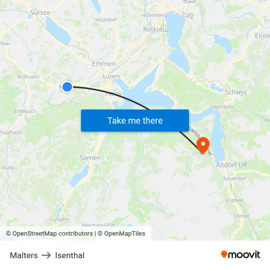 Malters to Isenthal map