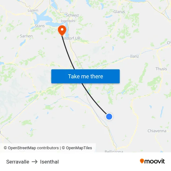 Serravalle to Isenthal map