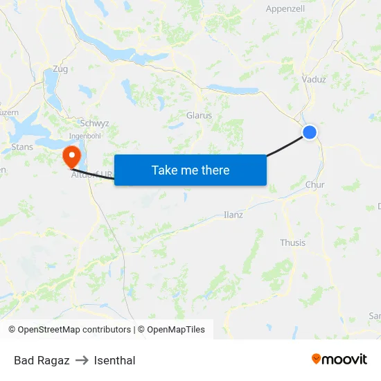 Bad Ragaz to Isenthal map