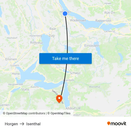 Horgen to Isenthal map