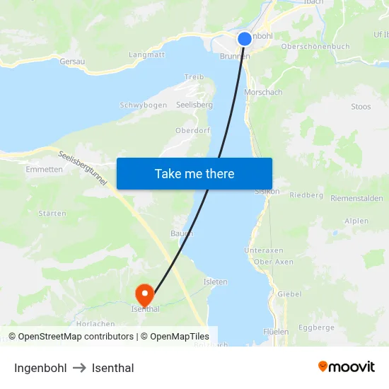 Ingenbohl to Isenthal map