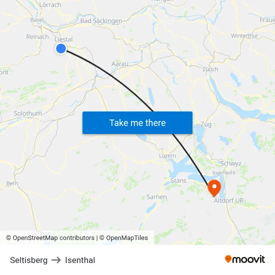 Seltisberg to Isenthal map