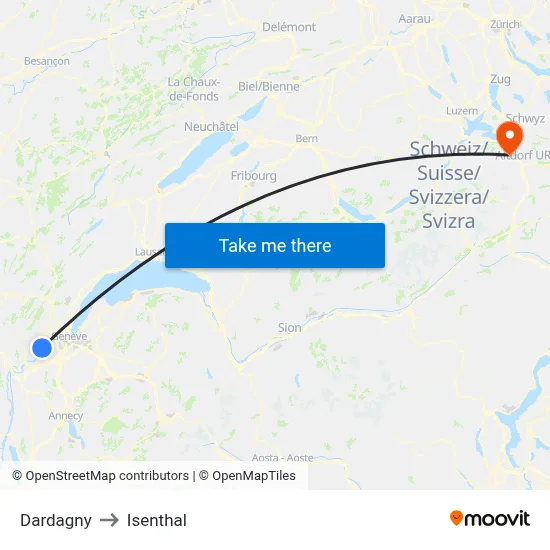 Dardagny to Isenthal map