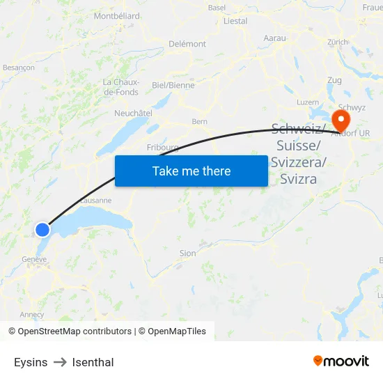Eysins to Isenthal map