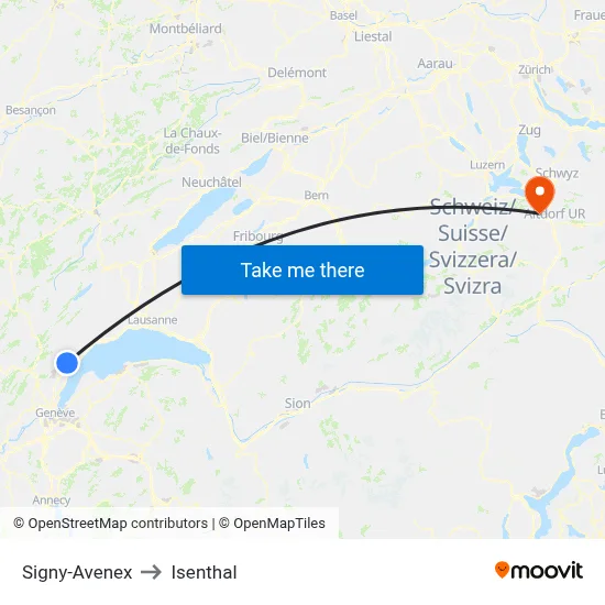 Signy-Avenex to Isenthal map