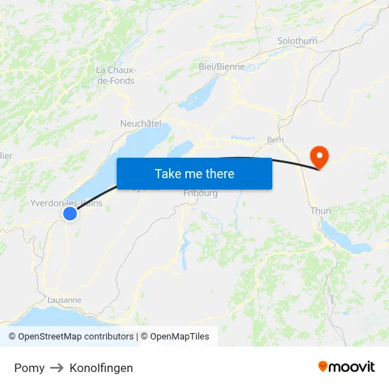Pomy to Konolfingen map