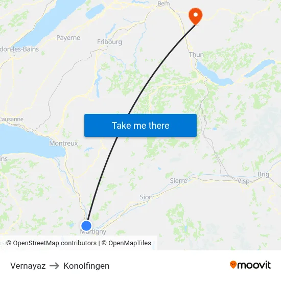 Vernayaz to Konolfingen map