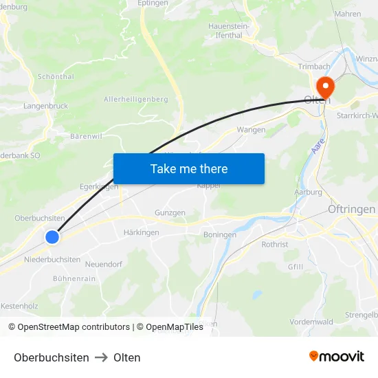 Oberbuchsiten to Olten map