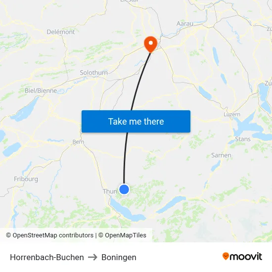 Horrenbach-Buchen to Boningen map