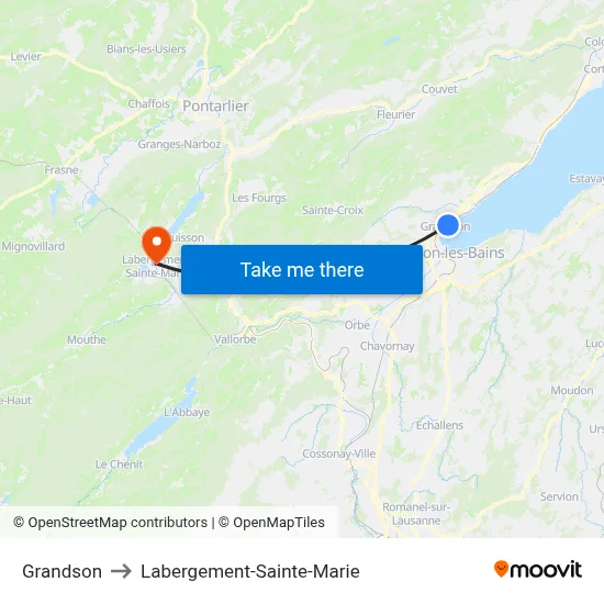 Grandson to Labergement-Sainte-Marie map