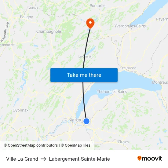 Ville-La-Grand to Labergement-Sainte-Marie map