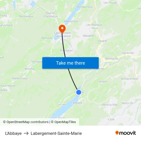 L'Abbaye to Labergement-Sainte-Marie map