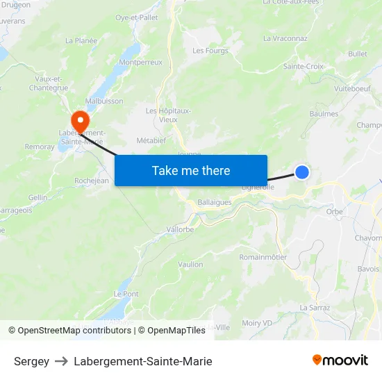 Sergey to Labergement-Sainte-Marie map