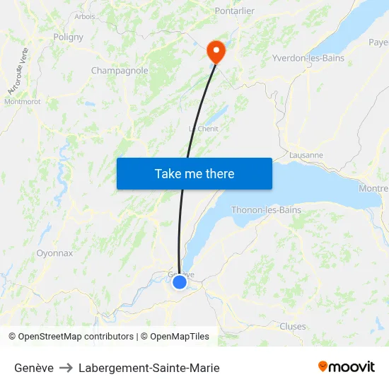 Genève to Labergement-Sainte-Marie map