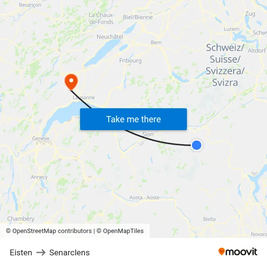 Eisten to Senarclens map