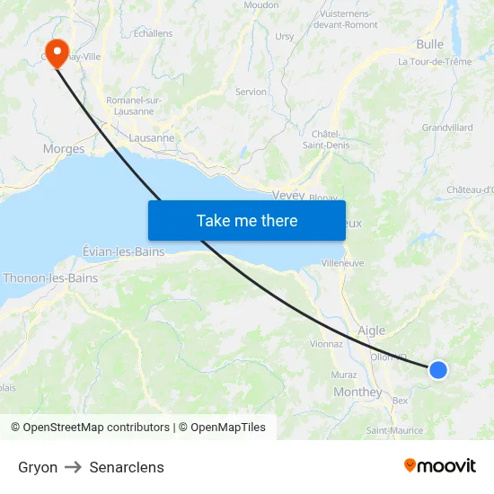 Gryon to Senarclens map