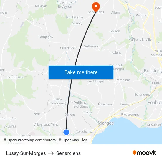 Lussy-Sur-Morges to Senarclens map