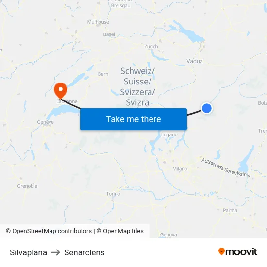Silvaplana to Senarclens map