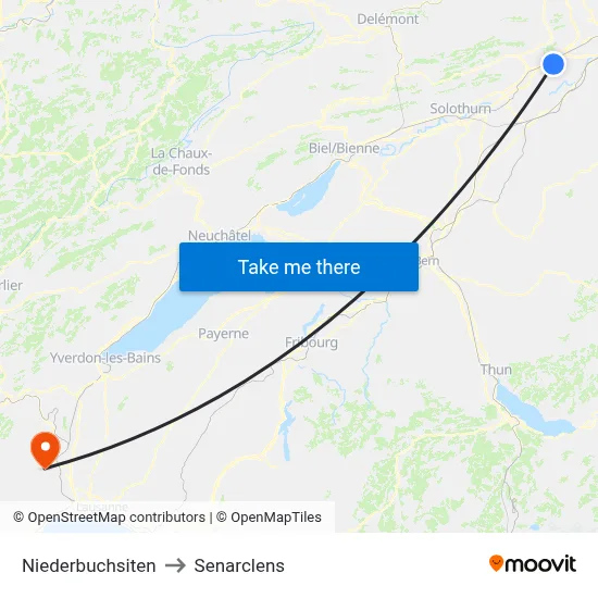Niederbuchsiten to Senarclens map