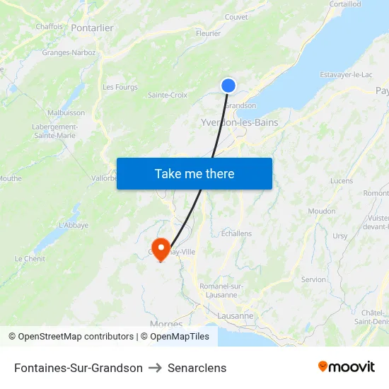 Fontaines-Sur-Grandson to Senarclens map