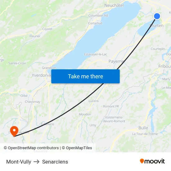 Mont-Vully to Senarclens map