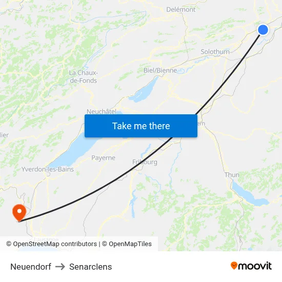Neuendorf to Senarclens map