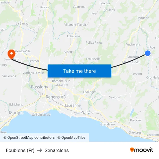 Ecublens (Fr) to Senarclens map