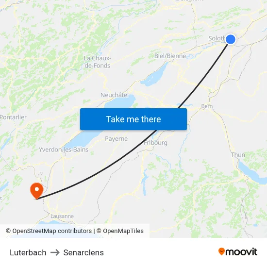 Luterbach to Senarclens map