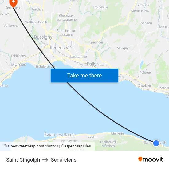 Saint-Gingolph to Senarclens map