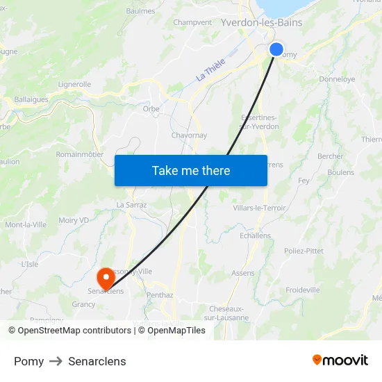 Pomy to Senarclens map
