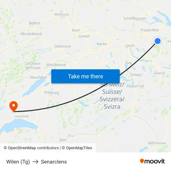 Wilen (Tg) to Senarclens map