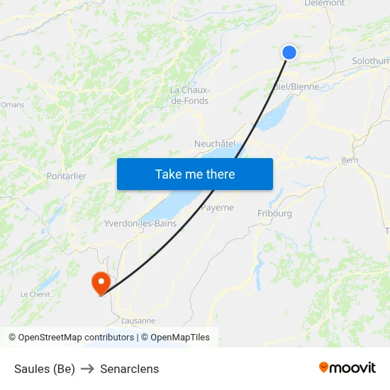 Saules (Be) to Senarclens map