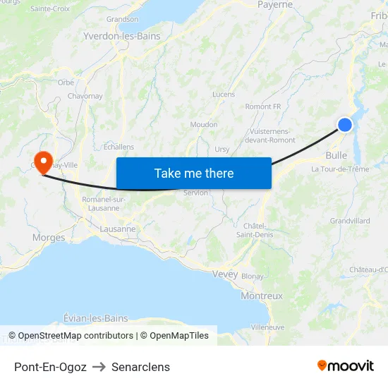 Pont-En-Ogoz to Senarclens map