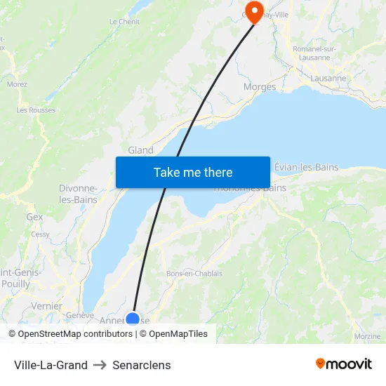 Ville-La-Grand to Senarclens map