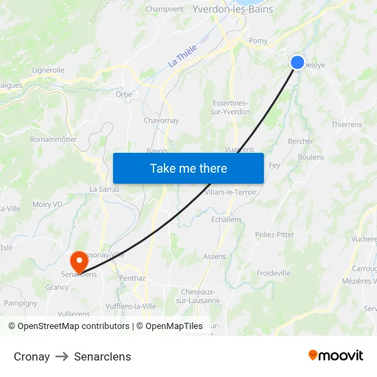 Cronay to Senarclens map